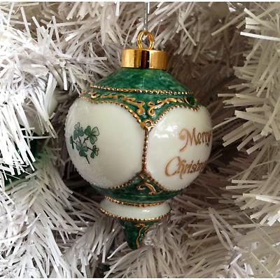 Alternate Image 1 for Irish Christmas Ornament - Merry Christmas with Shamrocks Ornament