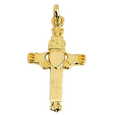 Product Image for Claddagh Pendant - Yellow Gold Claddagh Cross