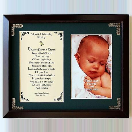 Personalized A Gaelic Christening Blessing Photo Verse Framed Print