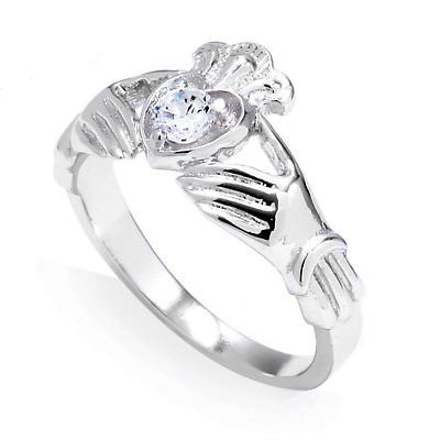 Product Image for Claddagh Ring - White Gold 0.22 Carats Diamond Claddagh Engagement Ring