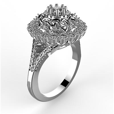 Alternate Image 1 for Celtic Ring - 14k White Gold Celtic 1 ct. Diamond Engagement Ring