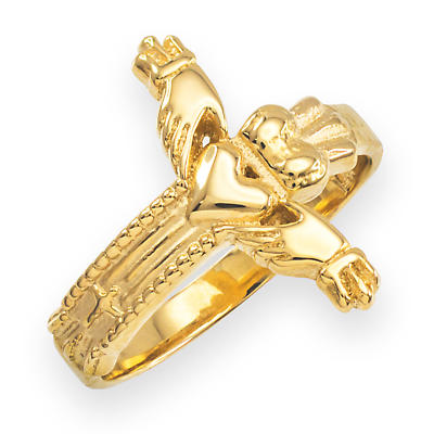 Product Image for Claddagh Ring - Gold Classic Claddagh Cross Ring
