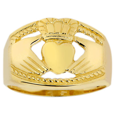 Alternate Image 1 for Claddagh Ring - Men's Gold Claddagh Ring Bold