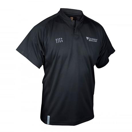Product Image for Guinness Black Embossed Print Rugby Shirt