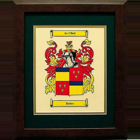 Personalized 11 x 14 Coat of Arms Matted & Framed Print