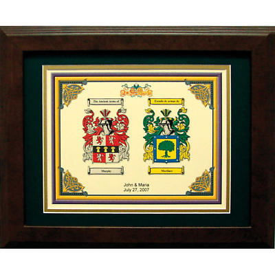 Personalized 11 x 14 Coat of Arms Anniversary Matted & Framed Print