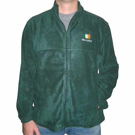 Personalized Hunter Green Full Zip Fleece Jacket