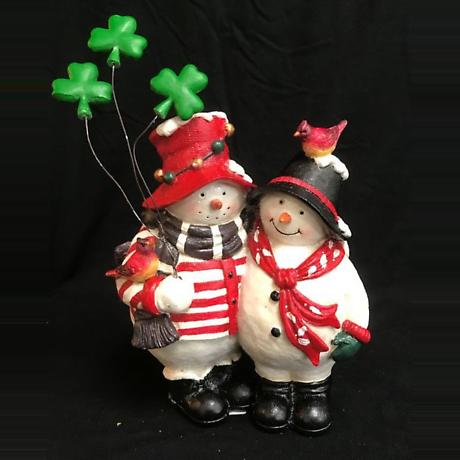 Irish Christmas - Irish Snowman Couple Figurine