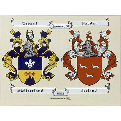 Personalized Irish Double Coat of Arms - Unframed