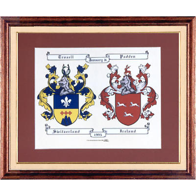Personalized Irish Double Coat of Arms - Framed