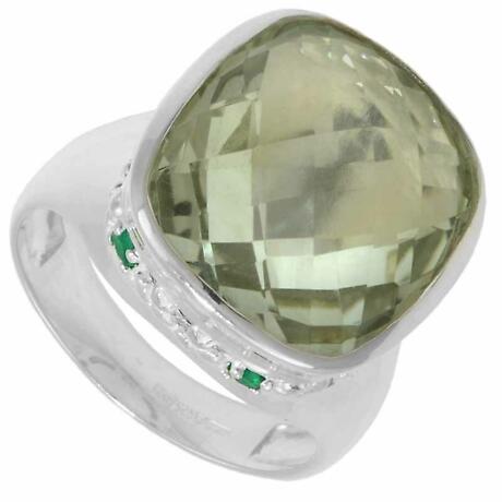 Shamrock Ring - Green Amethyst and Green Agate Shamrock Ring