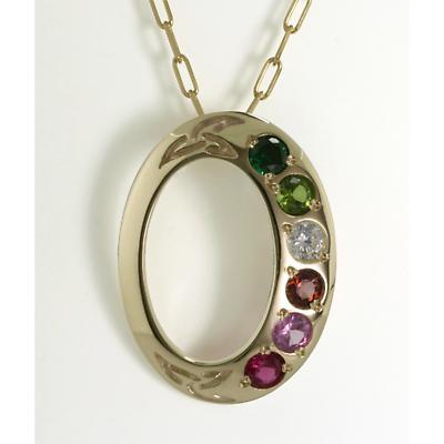 Product Image for Family Birthstone Trinity Knot Pendant - 6 Stones