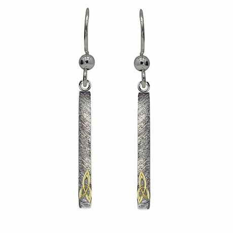 Product Image for Celtic Earrings - Sterling Silver Trinity Knot Bar Earrings