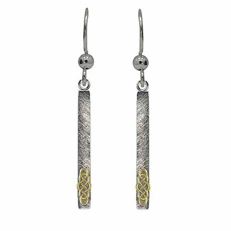 Celtic Earrings - Sterling Silver Celtic Knot Bar Earrings