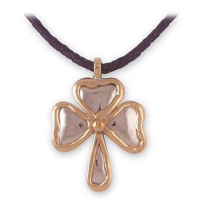Product Image for Grange Irish Jewelry - Two Tone Shamrock Pendant on Cord