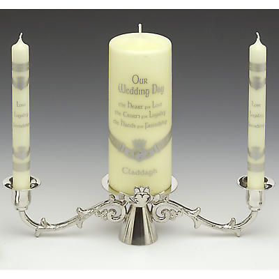 Irish Wedding Gift - Pewter Claddagh Wedding Candle