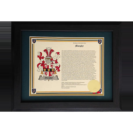 Coat of Arms and History Framed (Landscape)