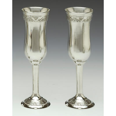Irish Wedding Gift - Celtic Champagne Flutes Pewter (Pair)