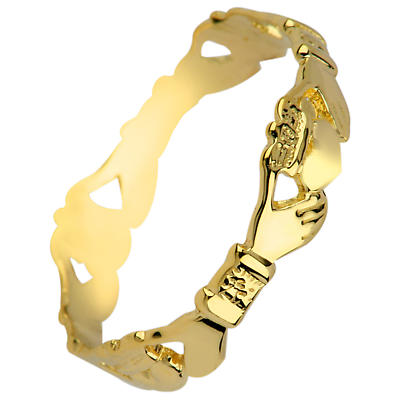 Claddagh Ring - Ladies Yellow Gold Claddagh Eternity Ring