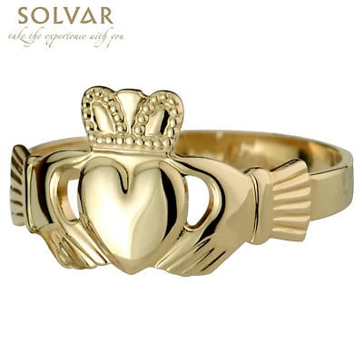 Product Image for Claddagh Ring - Men's 14k Gold Puffed Heart Claddagh