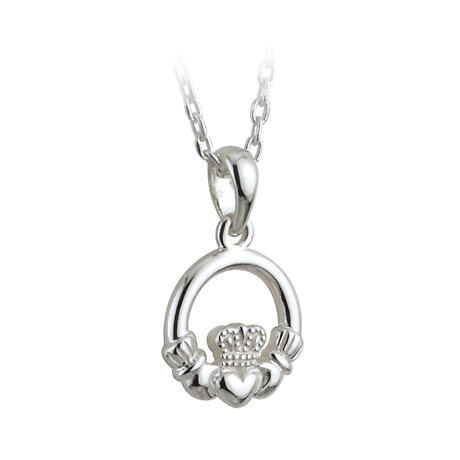 Claddagh Necklace - Kids Sterling Silver Irish Claddagh Pendant