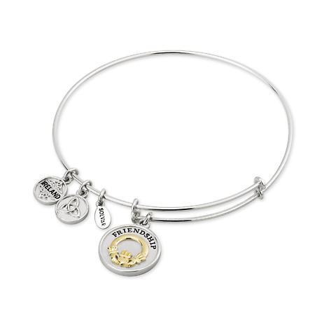 Product Image for Claddagh Bangle - Sterling Silver and Gold Plated Claddagh Expanding Bangle