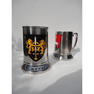 Personalized Irish Coat of Arms Stainless Steel Stein