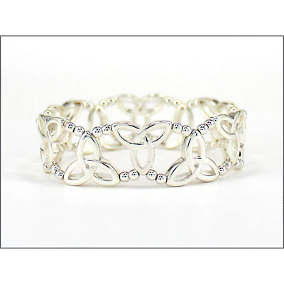 Trinity Knot Jewelry - Silvertone Trinity Knot Stretch Bracelet