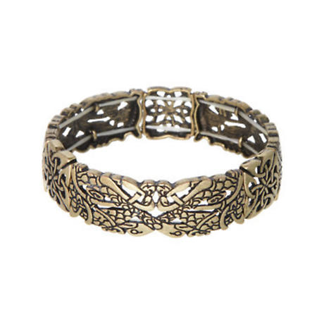 Irish Bracelet - Bronze tone Book of Kells Stretch Celtic Bracelet