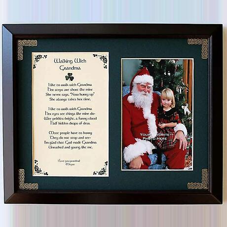 Personalized Walking with Grandma Photo Verse Framed Print