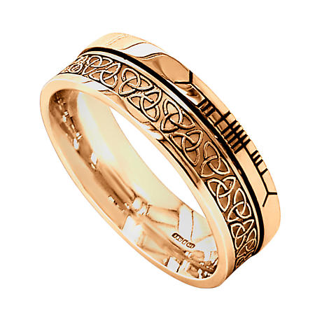 Alternate Image 3 for Celtic Ring - Comfort Fit 'Faith' Trinity Knot Irish Wedding Band