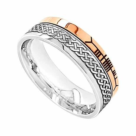 Celtic Ring - 10k Yellow Gold and Sterling Silver Comfort Fit 'Faith' Celtic Knot Irish Band