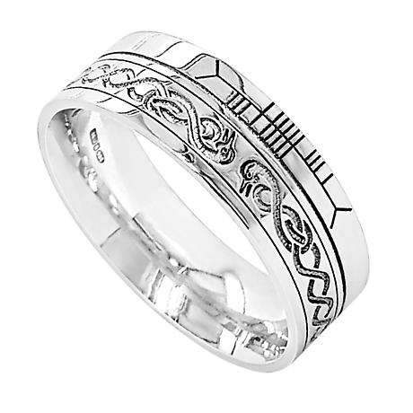 Alternate Image 3 for Irish Rings - Comfort Fit Faith Le Cheile Design Wedding Band
