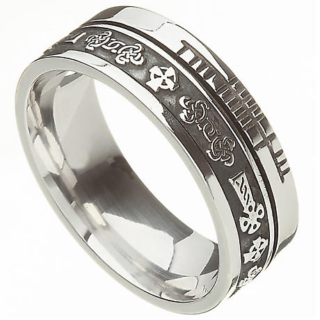 Sale - Celtic Ring - Comfort Fit 'Faith' Celtic Cross Irish Wedding Band