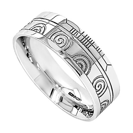 Irish Rings - Comfort Fit Faith Newgrange Wedding Band at IrishShop.com ...