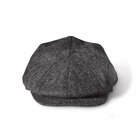 Irish Hat | Grey Herringbone Wool Donegal Tweed 8 Panel Cap