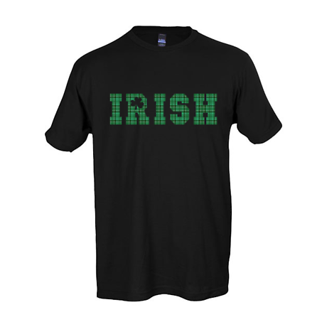 Alternate Image 1 for Irish T-Shirt | Plaid Irish Shamrock Tee