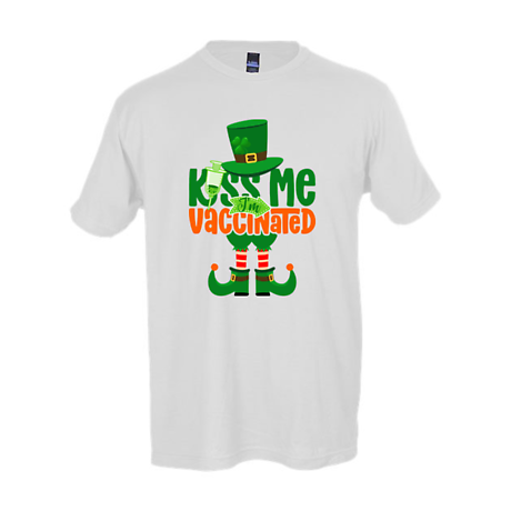 Alternate Image 1 for Irish T-Shirt | Kiss Me I'm Vaccinated Leprechaun Tee
