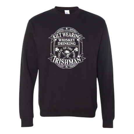 Irish Sweatshirt | Kilt Wearing Irishman Crew Neck Sweatshirt