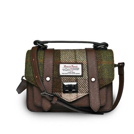 Product Image for Celtic Tweed Handbag | Chestnut Tartan Harris Tweed Mini Satchel