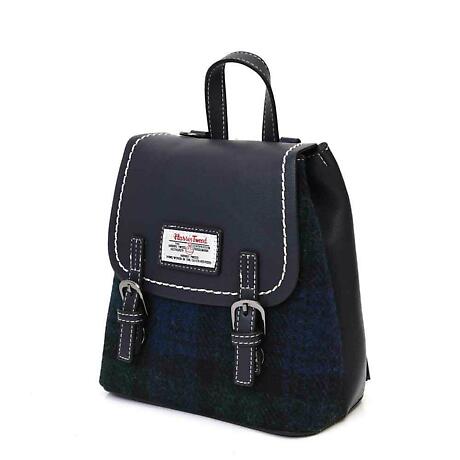 Alternate Image 2 for Celtic Tweed Bag | Blackwatch Tartan Harris Tweed Backpack