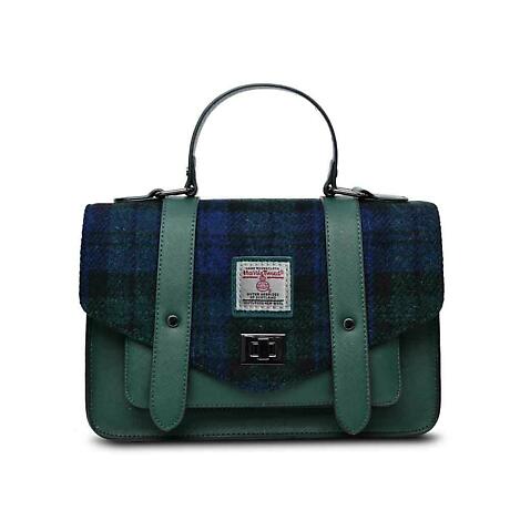 Celtic Tweed Handbag | Blackwatch Tartan Harris Tweed Medium Satchel