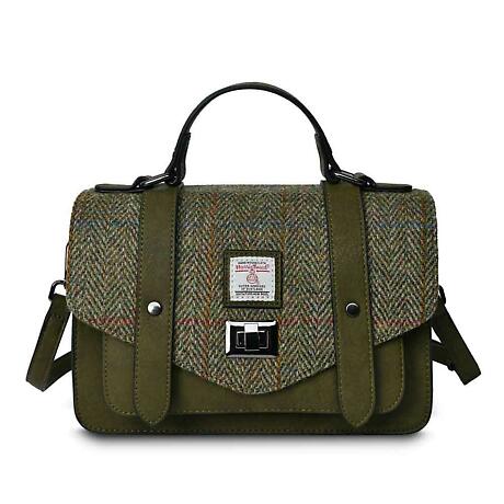 Product Image for Celtic Tweed Handbag | Chestnut Herringbone Harris Tweed® Medium Satchel