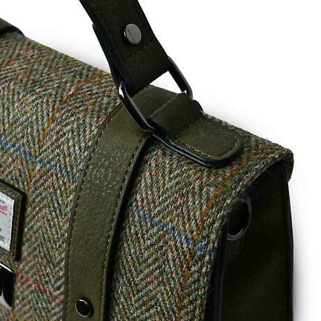 Alternate Image 3 for Celtic Tweed Handbag | Chestnut Herringbone Harris Tweed® Medium Satchel