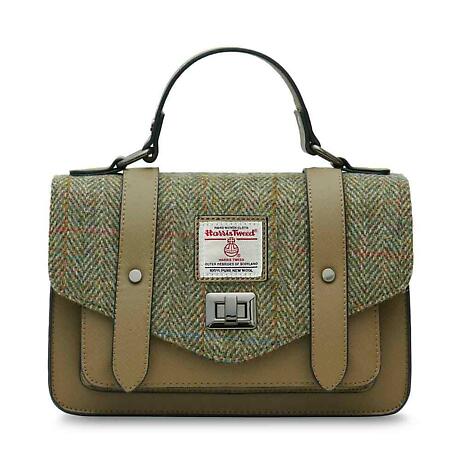 Product Image for Celtic Tweed Handbag | Chestnut Herringbone Harris Tweed Large Satchel