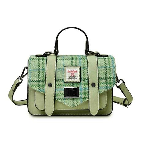 Product Image for Celtic Tweed Handbag | Mint Check Harris Tweed Mini Satchel