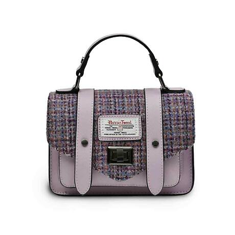 Product Image for Celtic Tweed Handbag | Violet Dogtooth Harris Tweed Mini Satchel