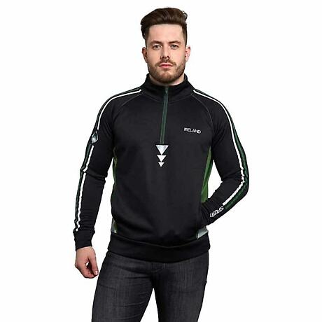 Irish Sweatshirt | Green & Black Reflective Half Zip Training Sweatshirt