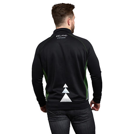 Alternate Image 1 for Irish Sweatshirt | Green & Black Reflective Half Zip Training Sweatshirt