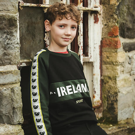 Irish Sweatshirt | Green & Black Ireland Sport Crew Neck Kids Sweatshirt